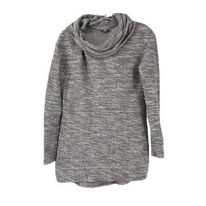 Cowl Neck Pullover Top Salt & Pepper Gray Size Small Merona Casual Long Sleeve